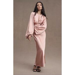 Anthropologie Significant Other Demi Backless Long-Sleeve Column Gown NWT